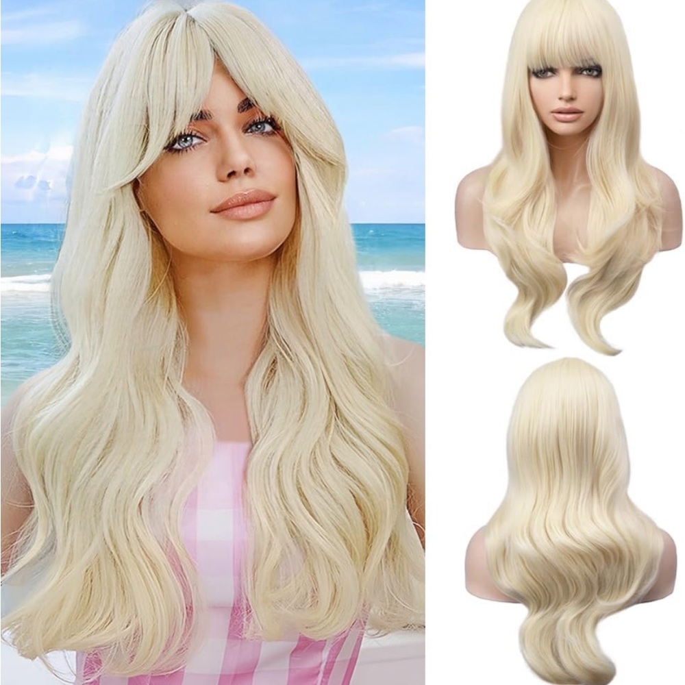 Halloween Blonde Wig with Wig Cap and Hair net
